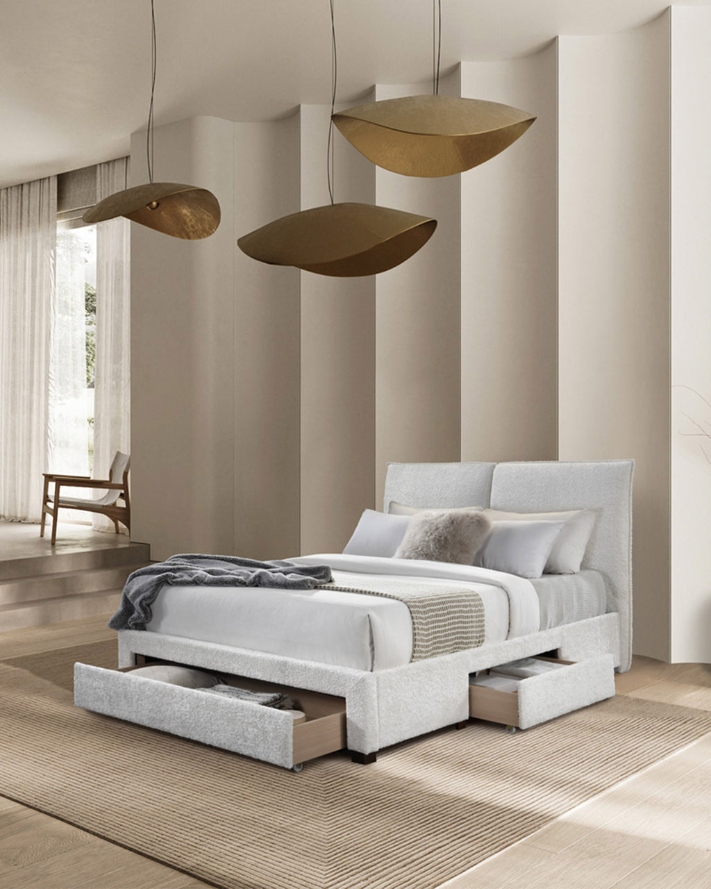 Cama de casal CONCORDE com gavetas