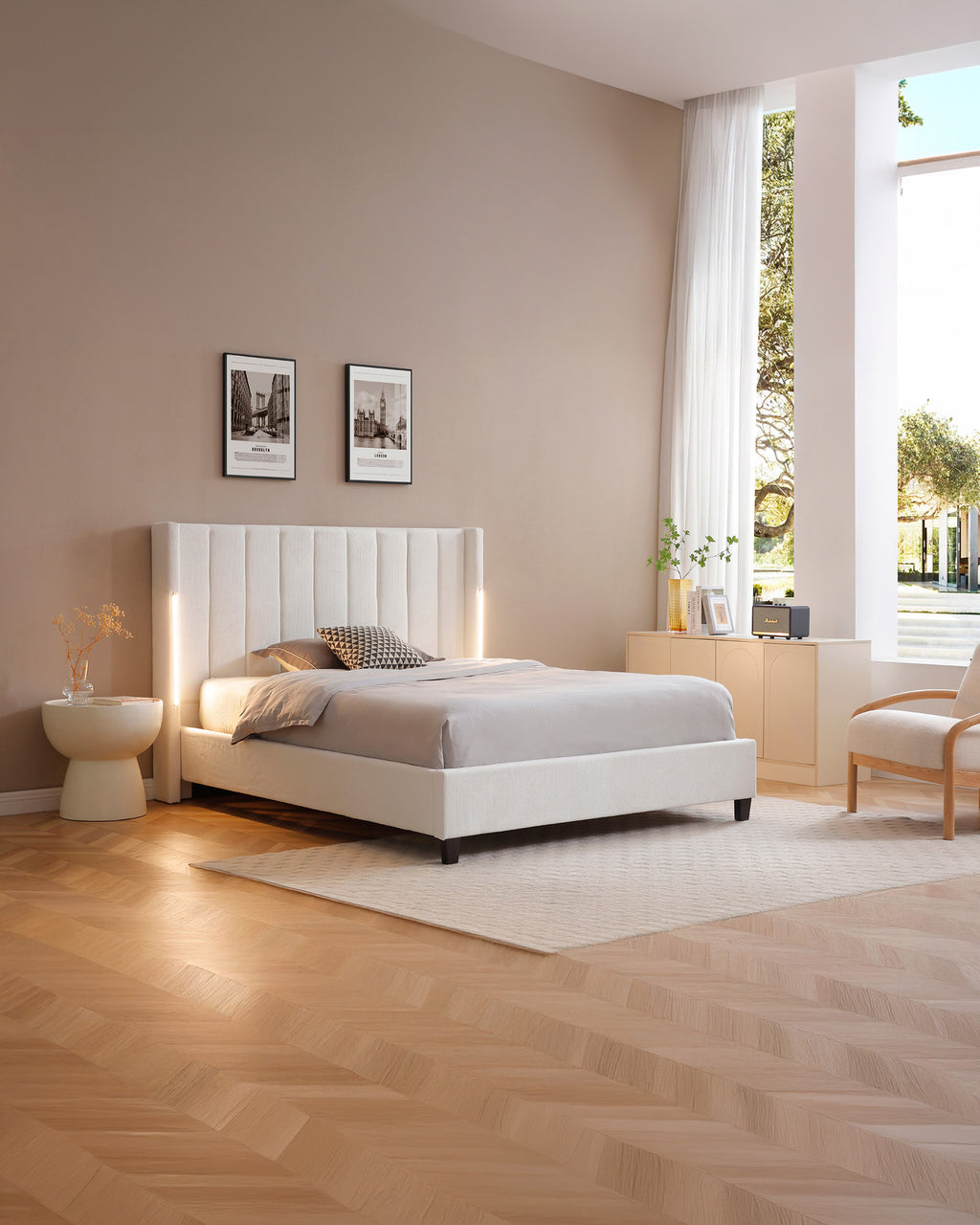 Pack Cama BABYLONE Mrf + Colchón PALACIO COOLER 140x190cm