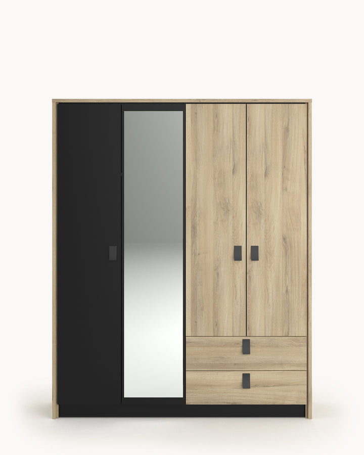 Roupeiro KIERAN com 3 portas, 2 gavetas e espelho