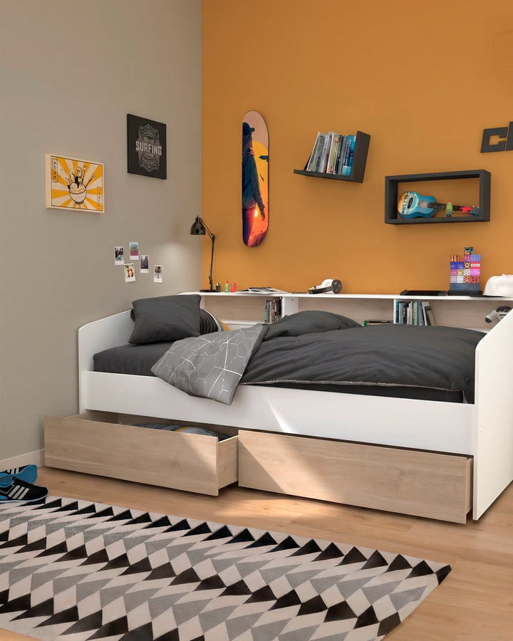 SLEEP Single Bed Pack + HOMYSLEEP SPRING ROLLER Mattress + 2 Drawers