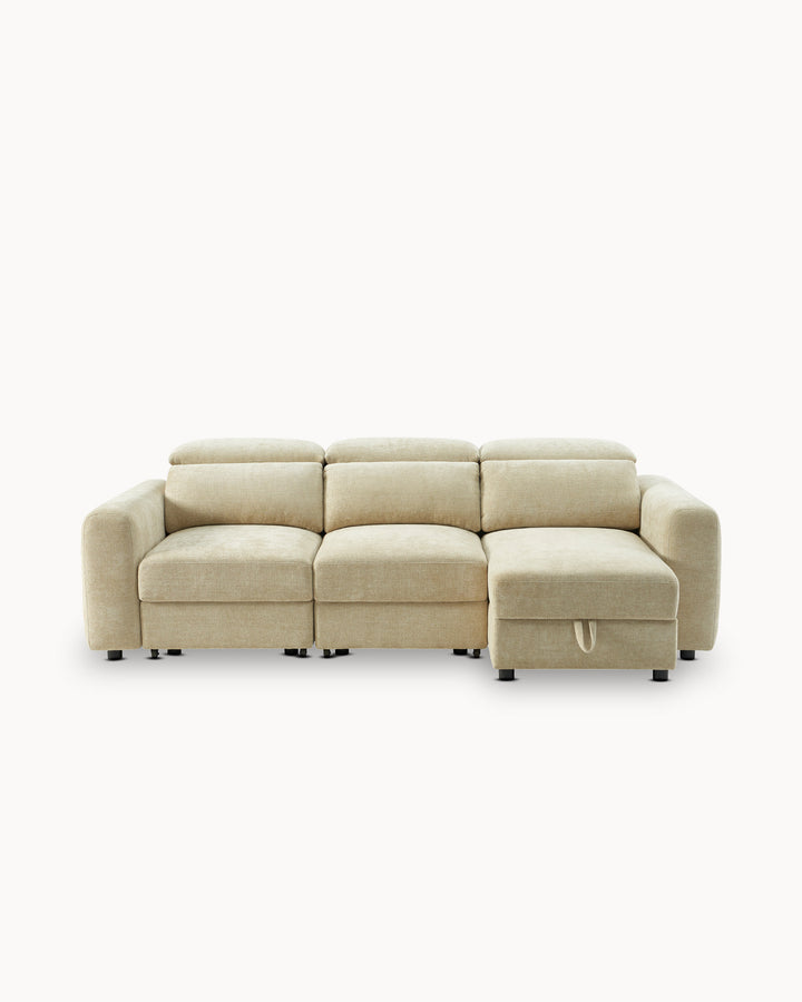 Sofá chaise longue PALAMA II com cama e baú