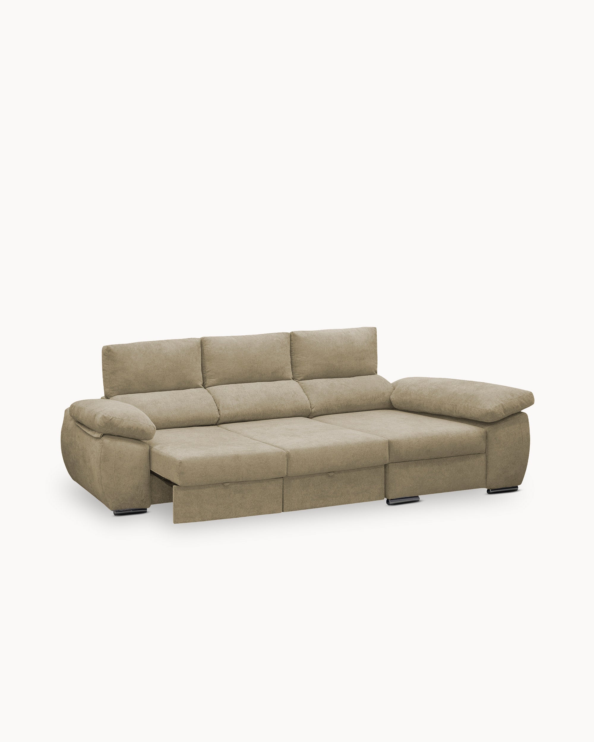 PAMELA chaise longue sofa with bed and storage