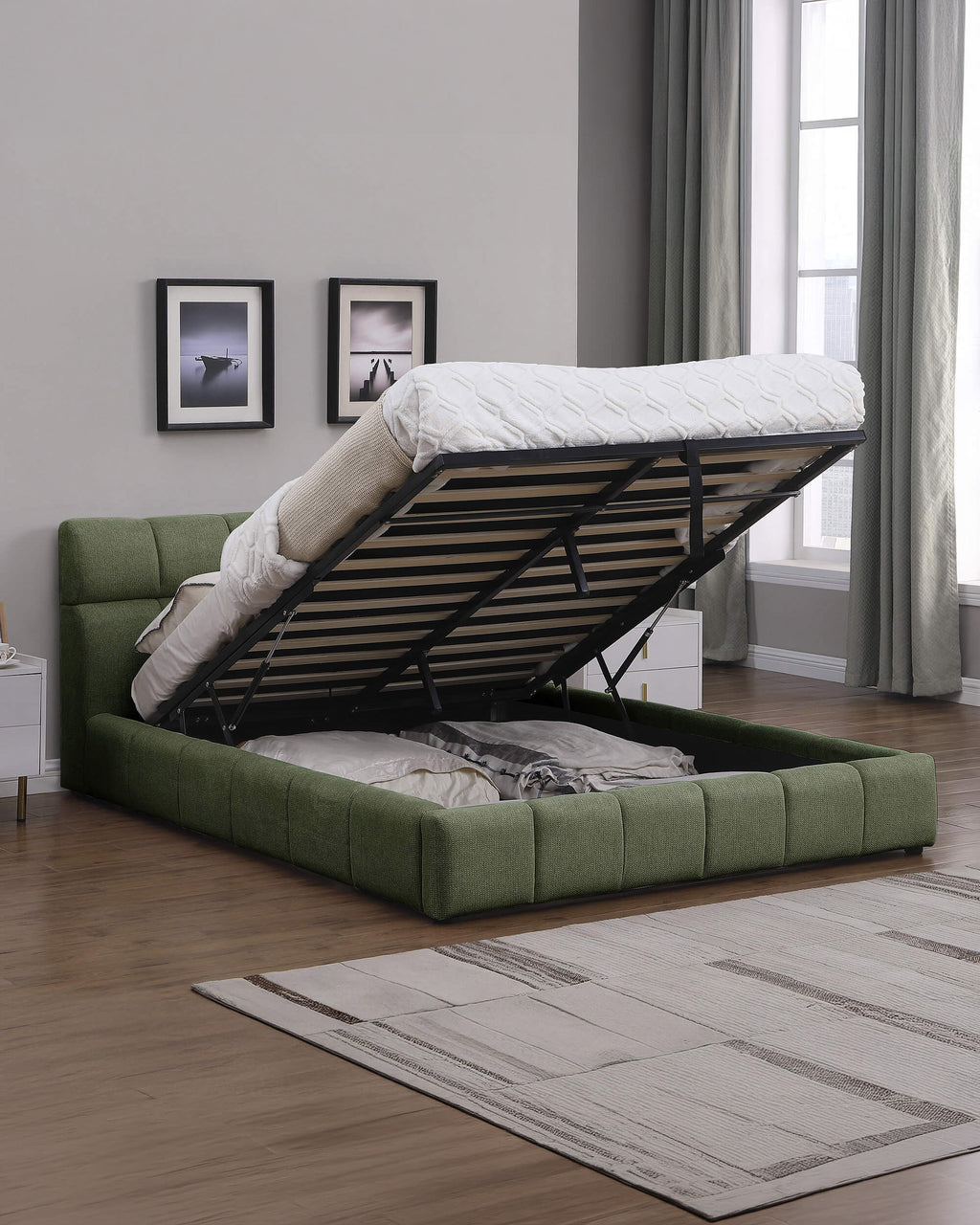 ANJO double bed with storage and lift-up frame