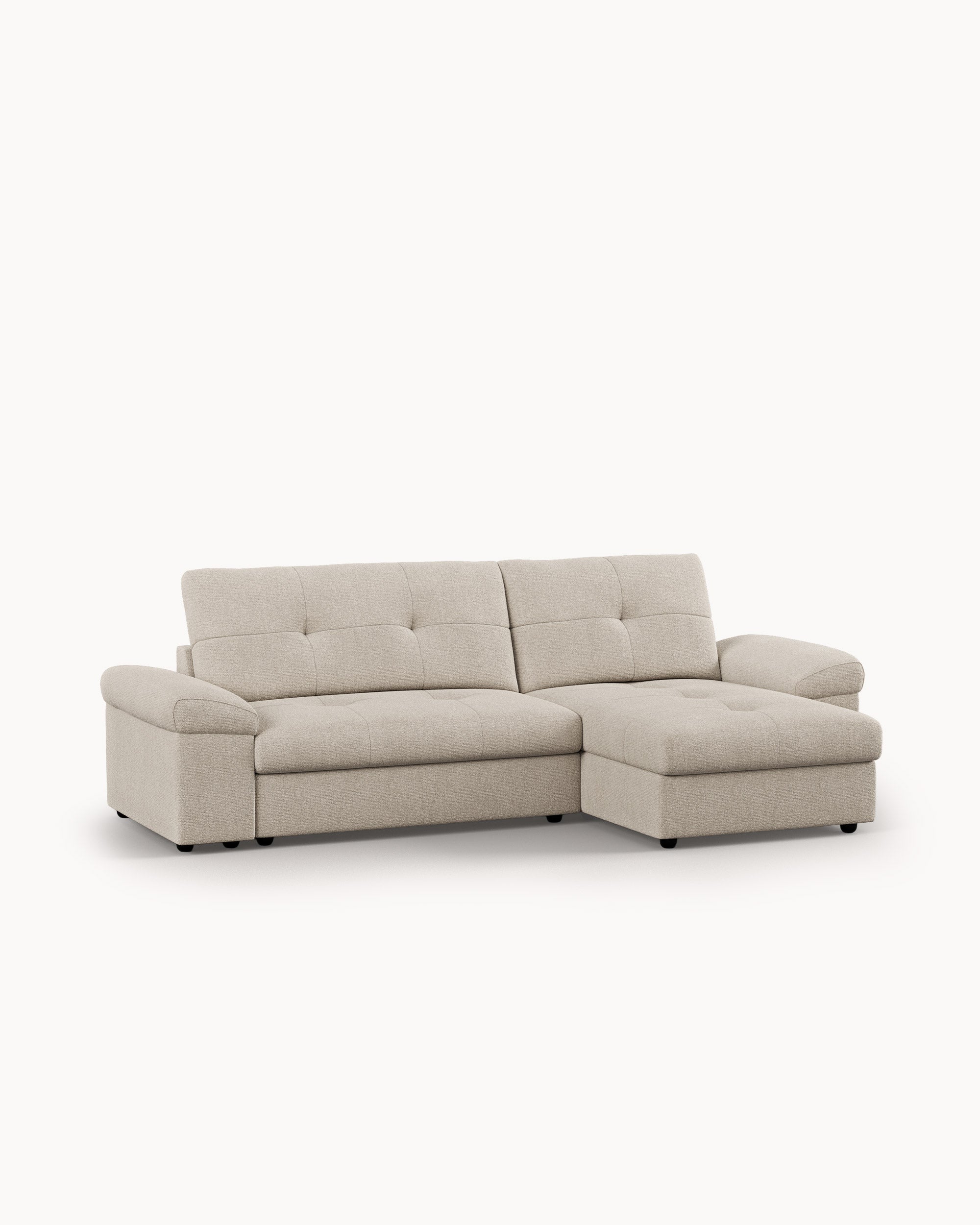 Sofá chaise longue reversível CARLOS com cama e baú