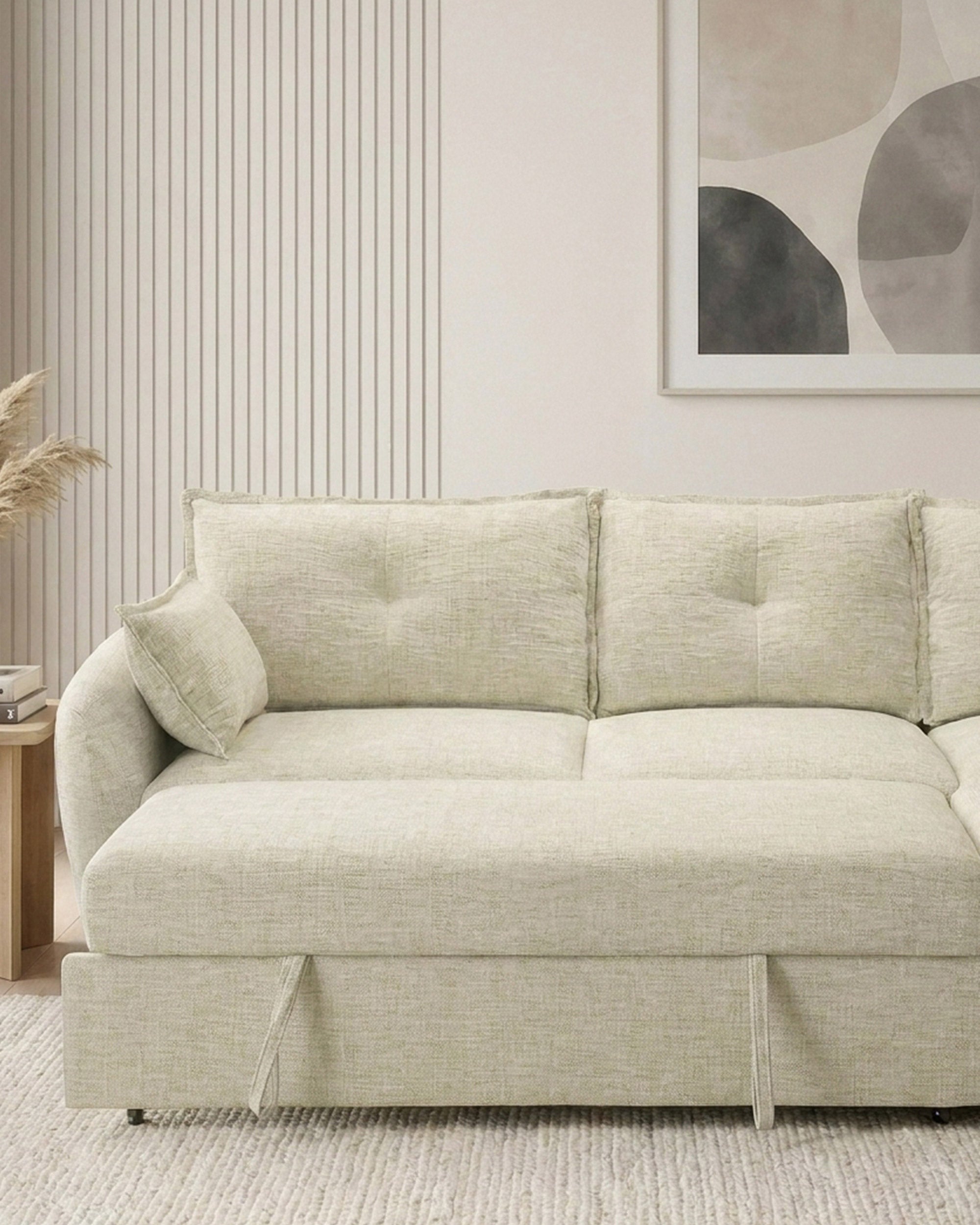 ISADORA chaise longue sofa with bed and storage