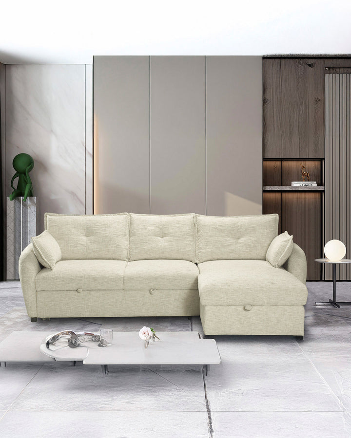 Sofá chaise longue ISADORA com cama e baú