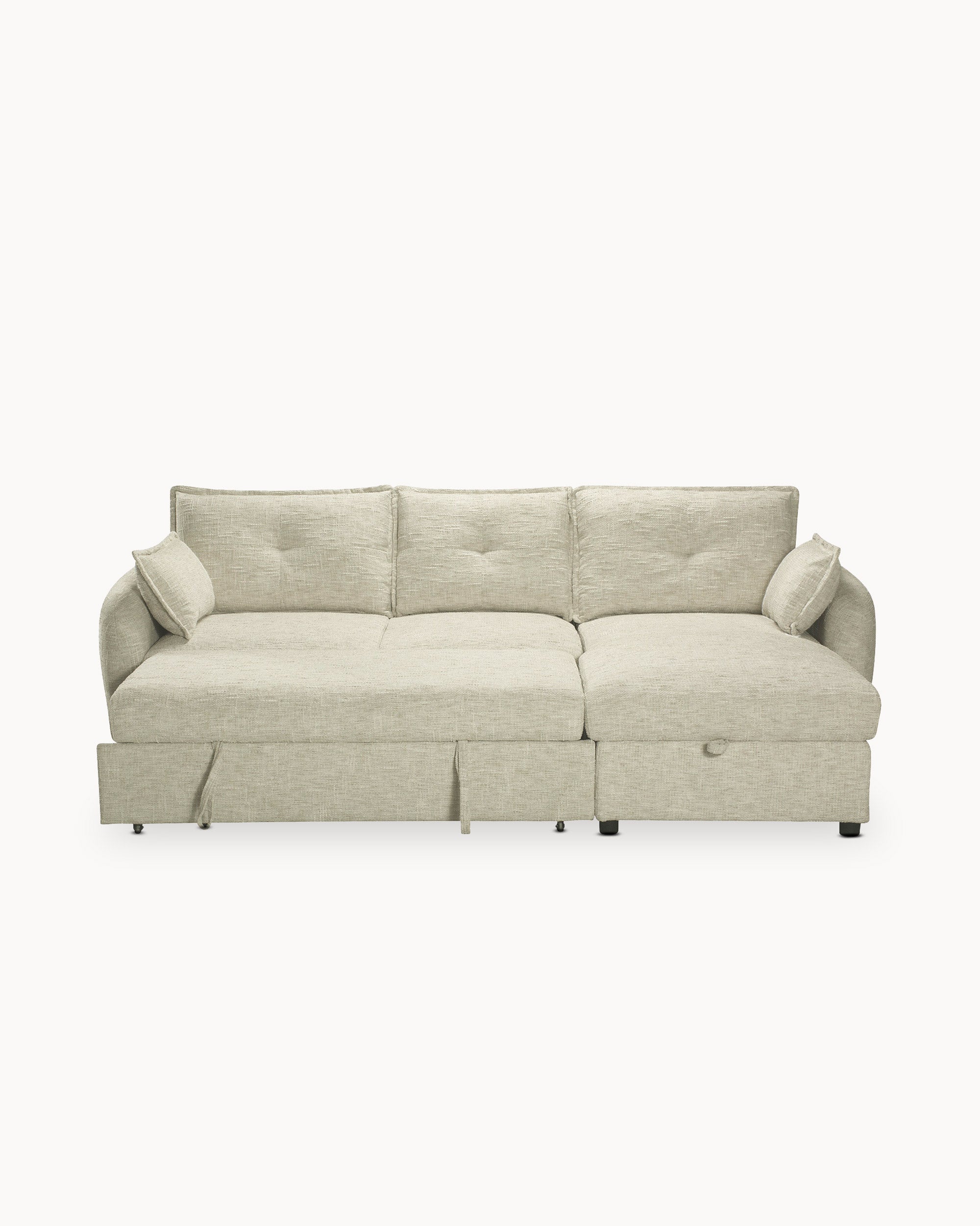 ISADORA chaise longue sofa with bed and storage