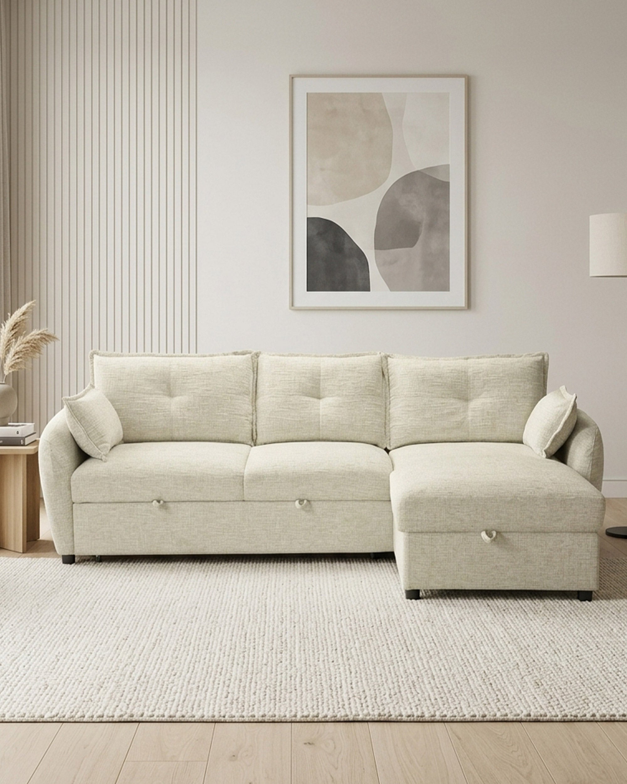 ISADORA chaise longue sofa with bed and storage