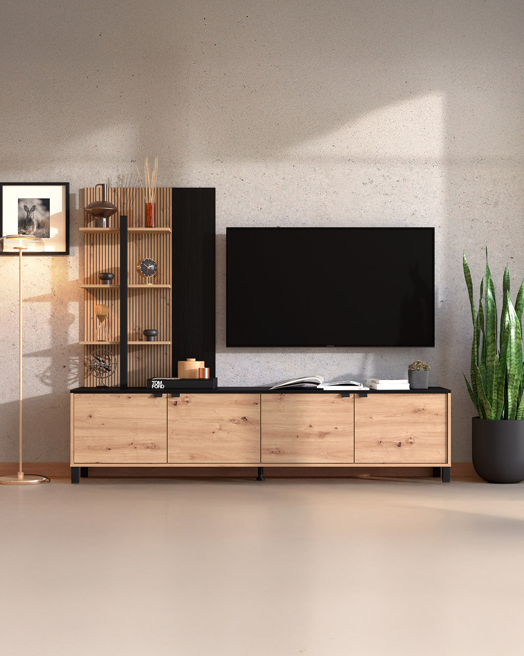 Estante TV MARGATE com 4 portas e 3 prateleiras