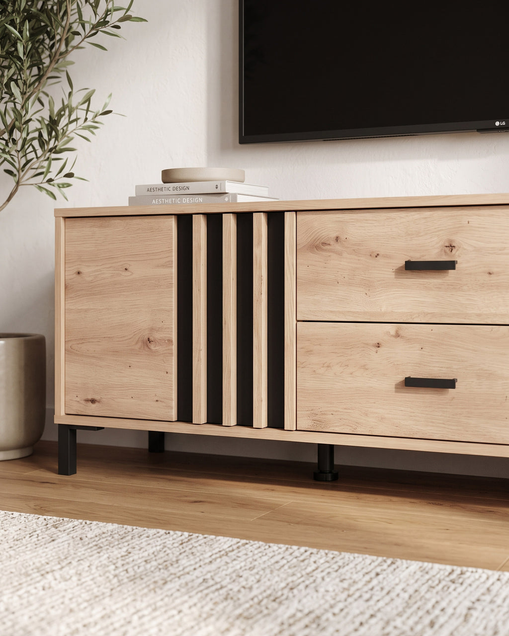 LAVAL TV unit with 2 doors and 2 drawers