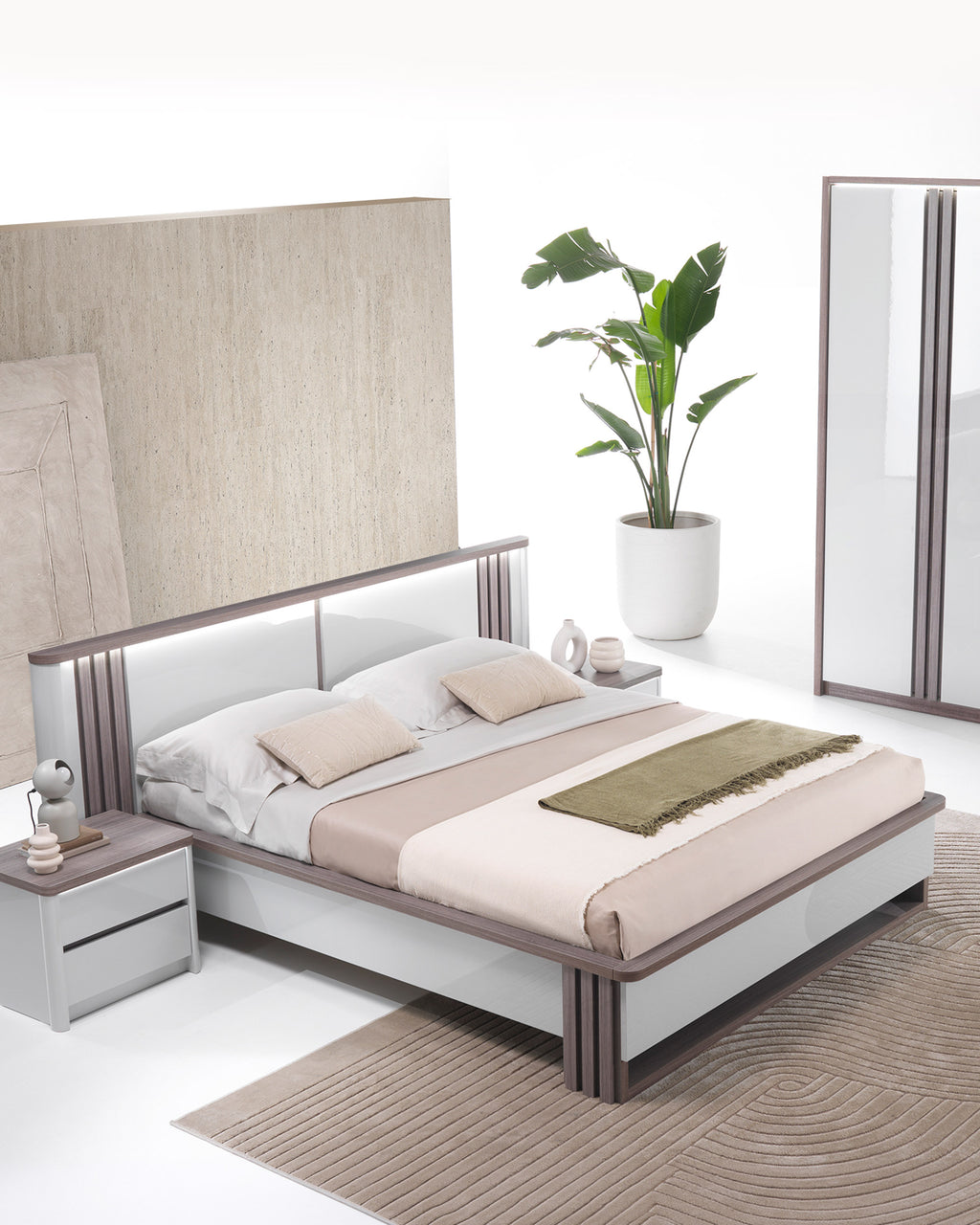 Cama de casal PESARO com LED