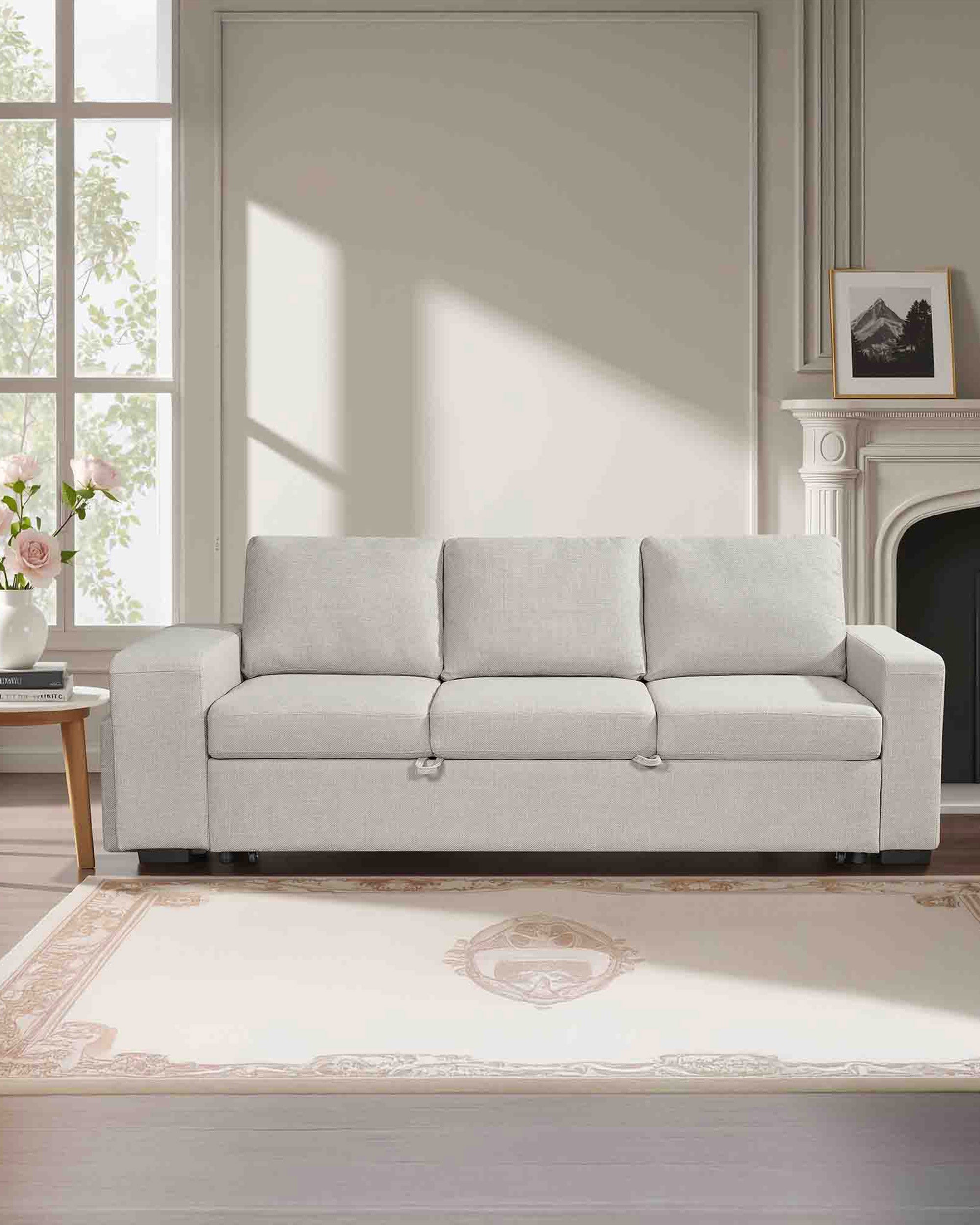 SUSAN II 3-seater sofa with bed and footstools