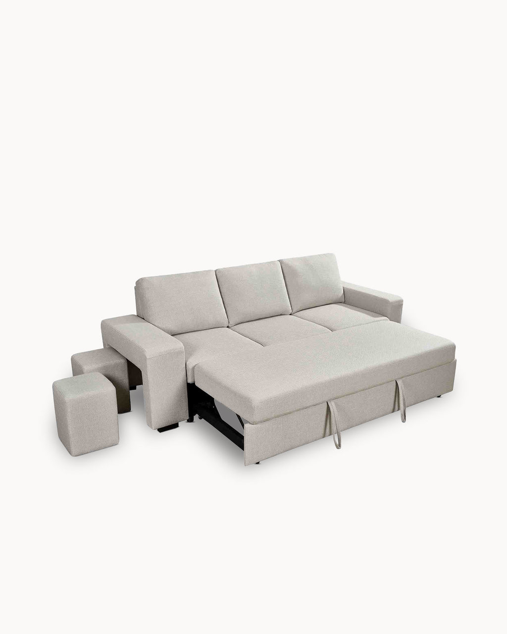 Sofá 3 plazas SUSAN II con cama y pufs