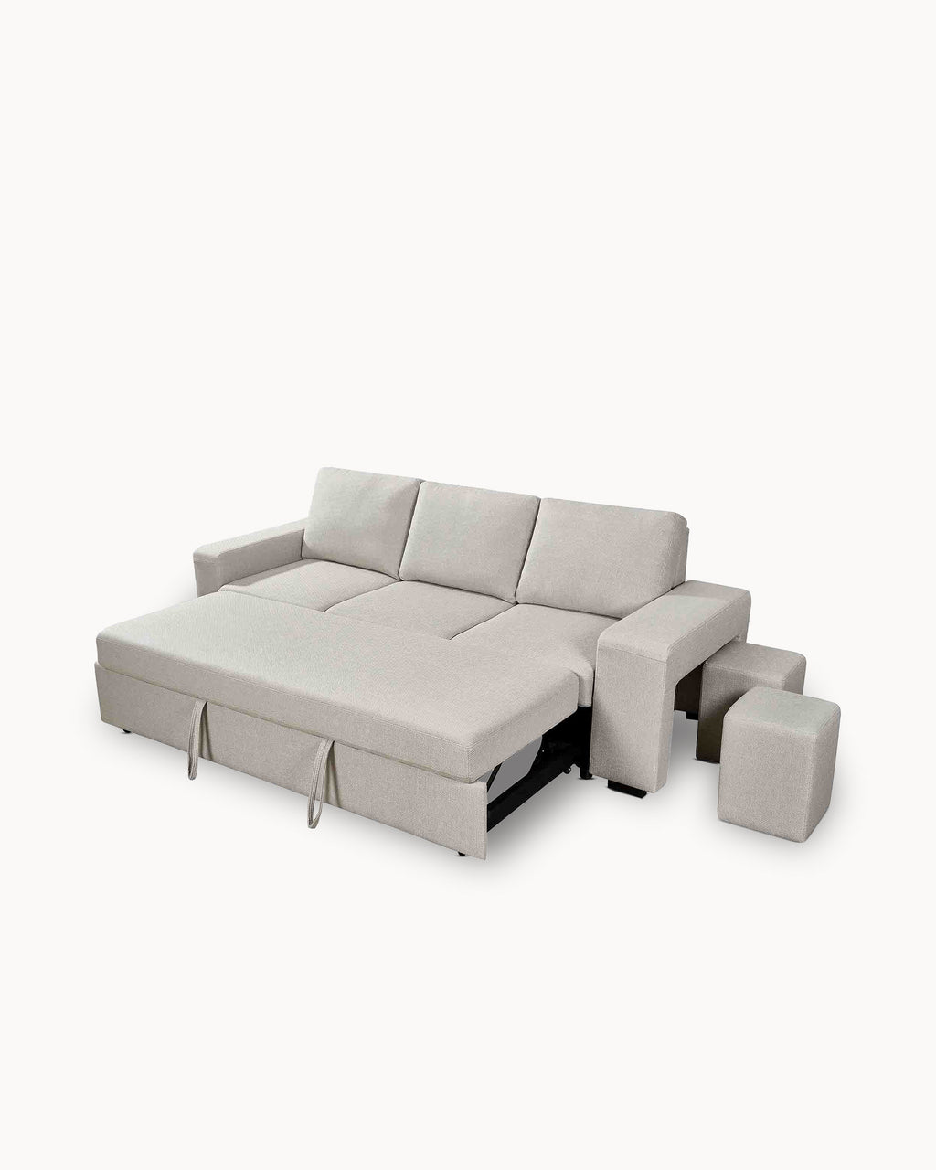 Sofá 3 plazas SUSAN II con cama y pufs