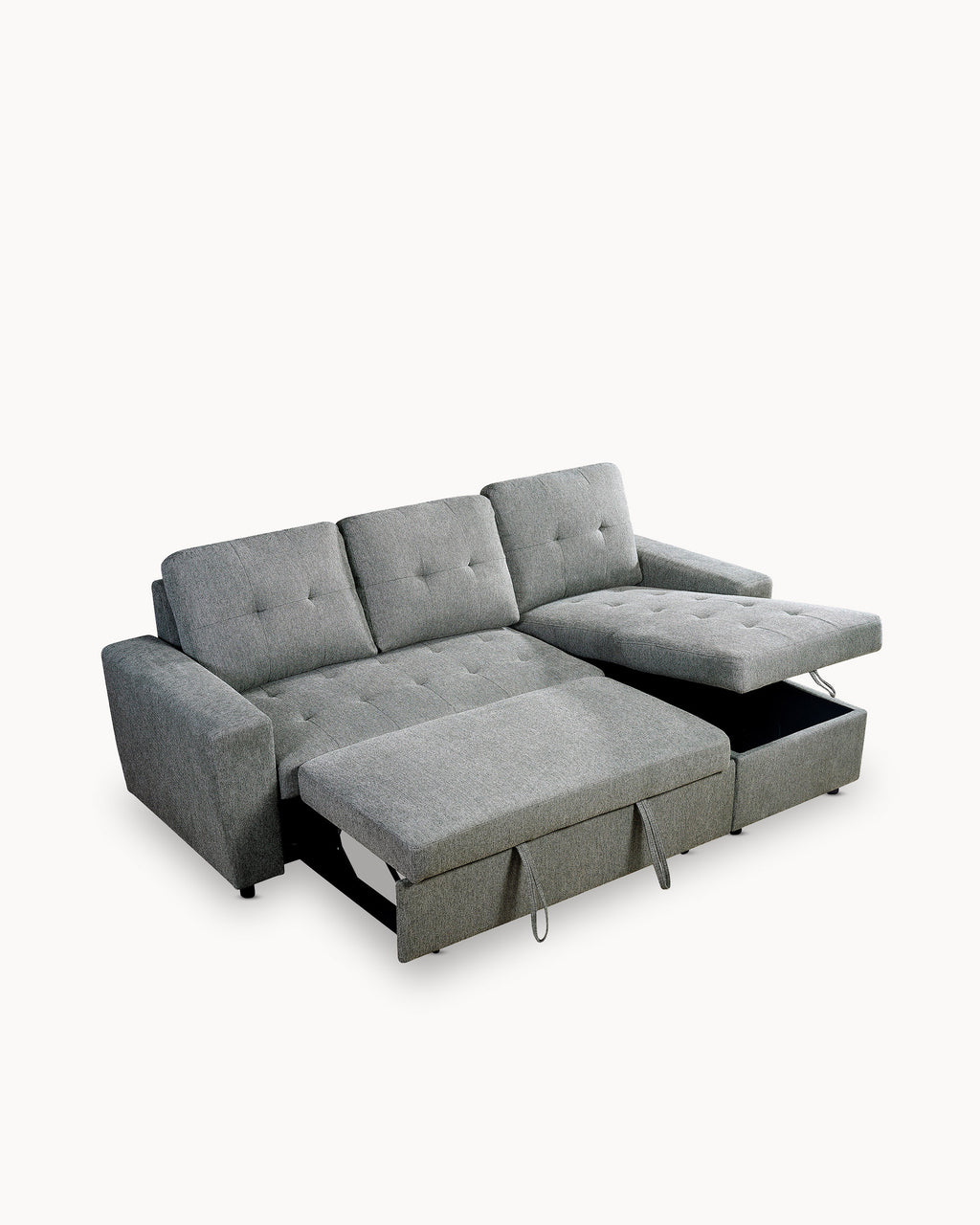 Sofá chaise longue reversível FABIANA III com cama e baú