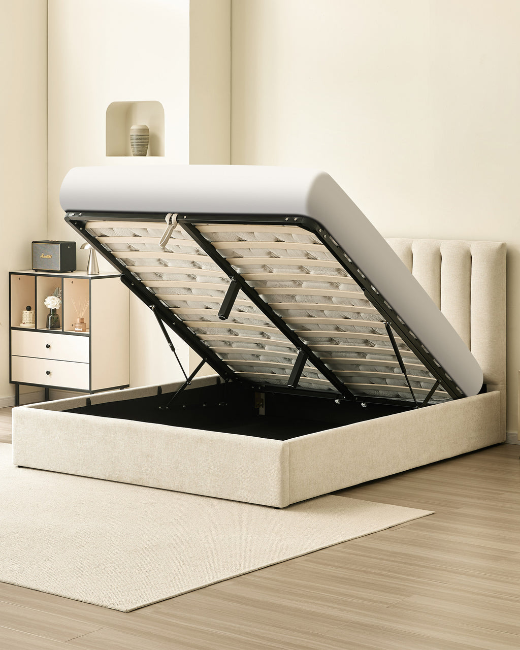 Aussie II lift-up double bed frame + Eterno mattress
