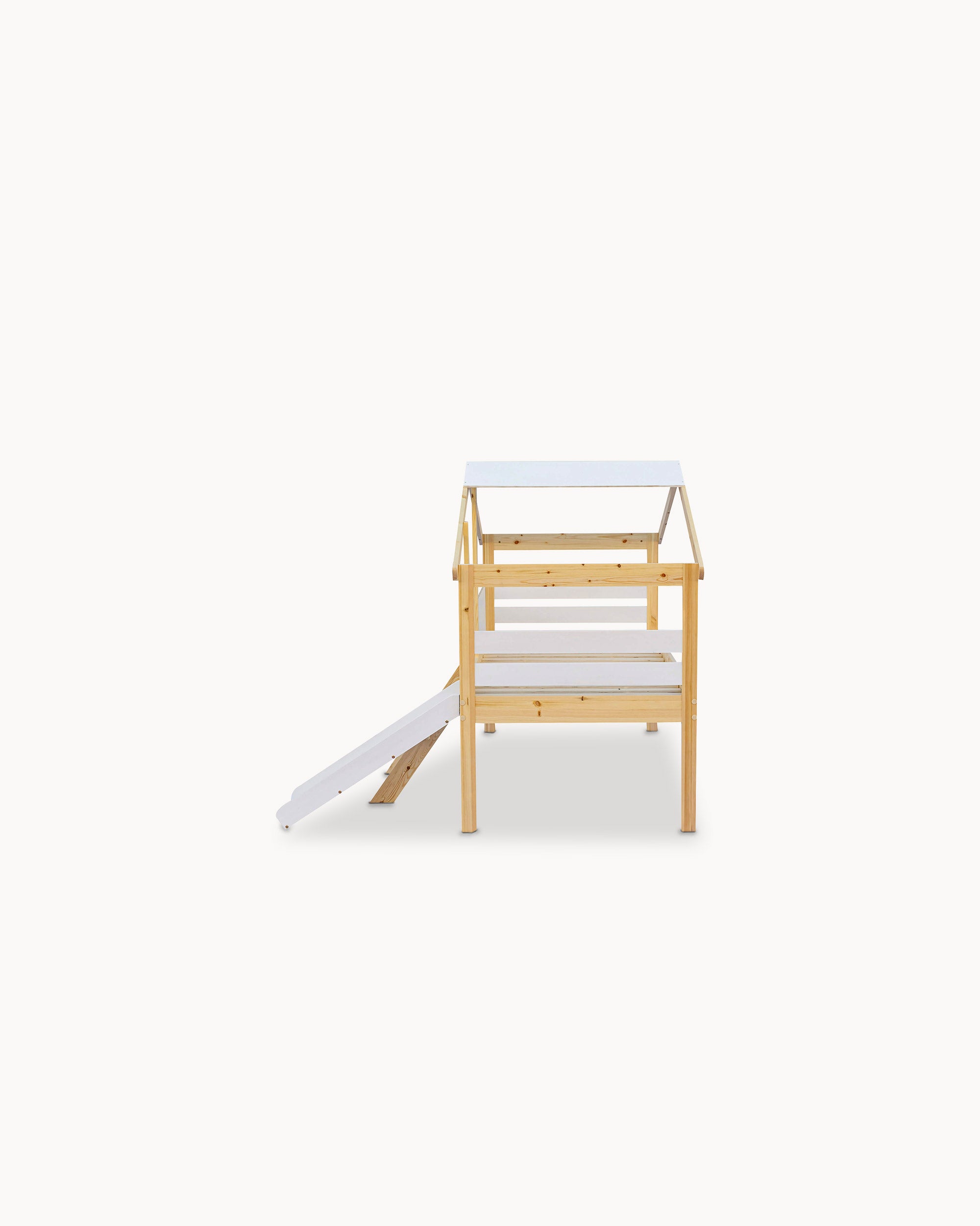 Cama alta infantil SLIDER com escorrega e quadro de lousa