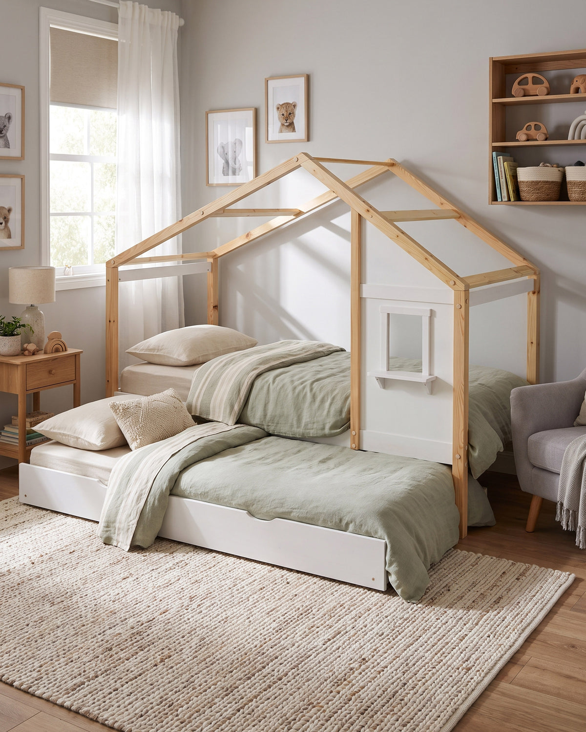 Pack cama infantil MAISON + Colchones HOMYSLEEP SPRING ROLLER y KID ROLLER