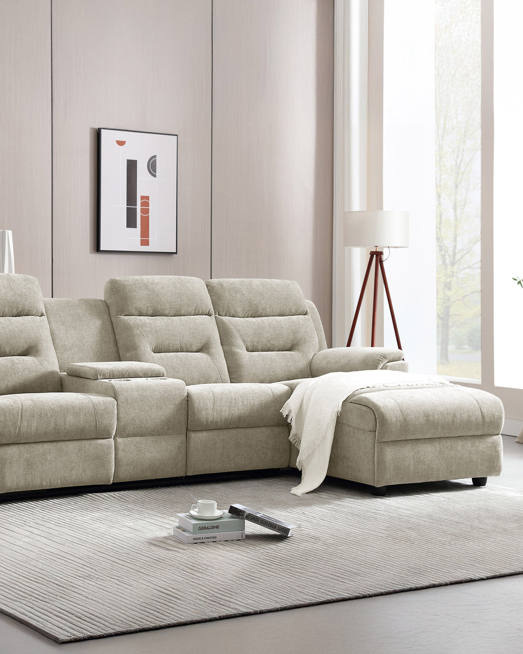 Manual reclining chaise longue sofa NAMIE