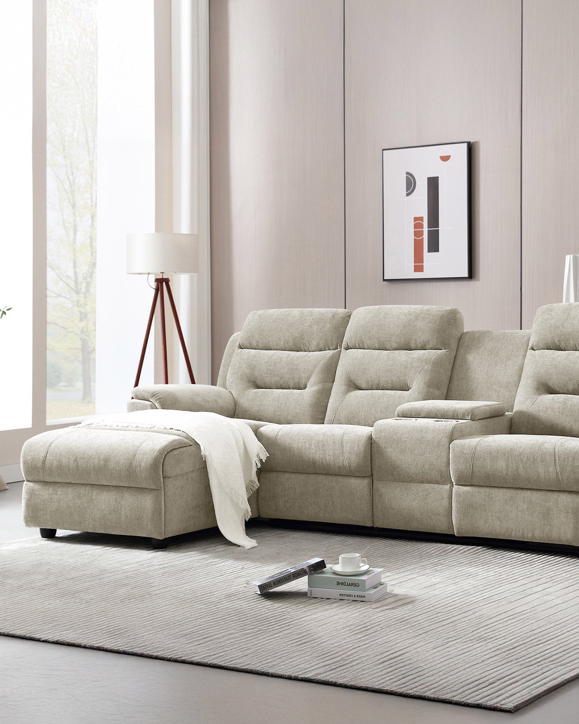 Manual reclining chaise longue sofa NAMIE
