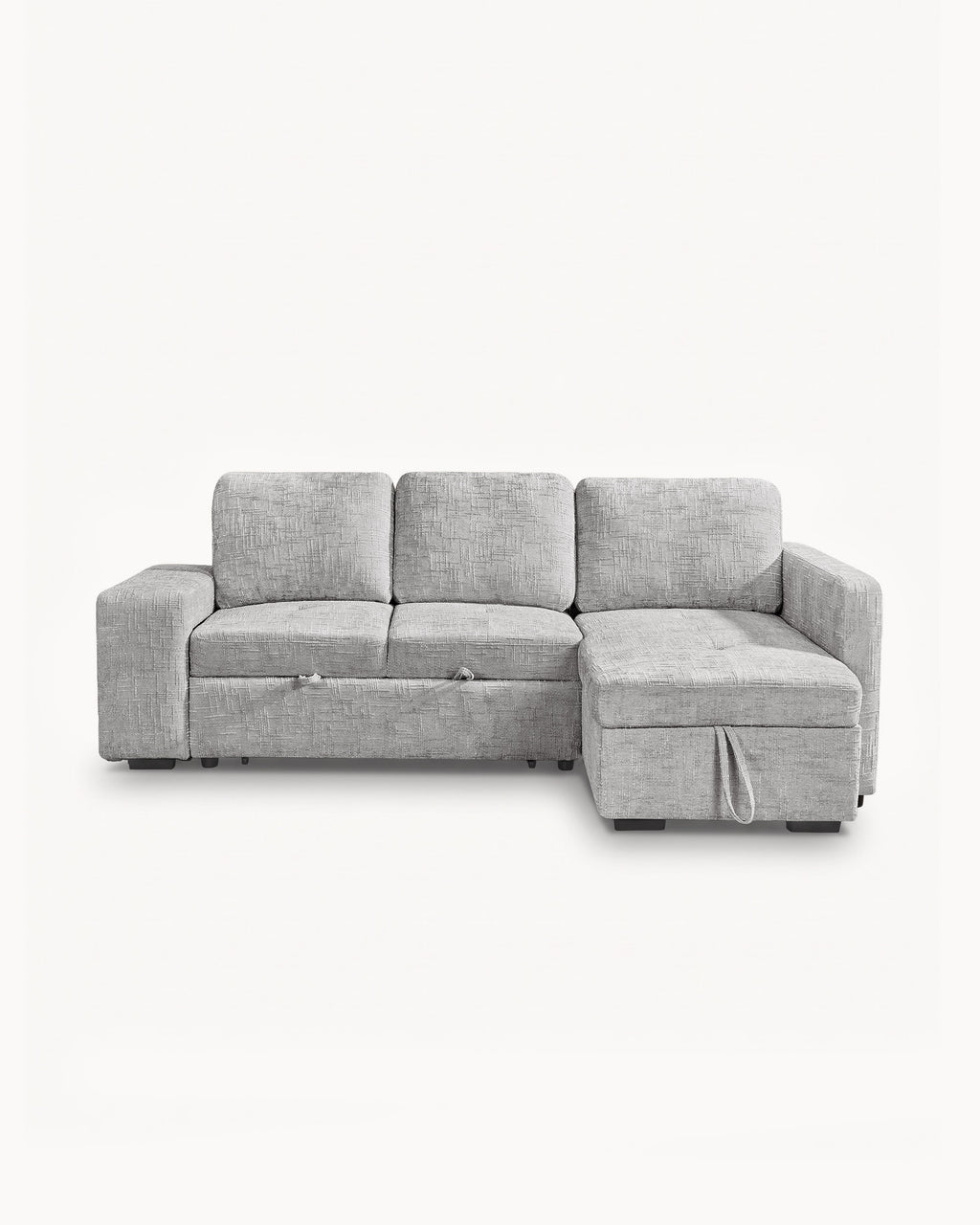 STACY II chaise longue sofa with bed, storage and ottomans