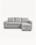 STACY II chaise longue sofa with bed, storage and ottomans