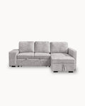 Sofá chaise longue STACY II com cama, baú e puffs