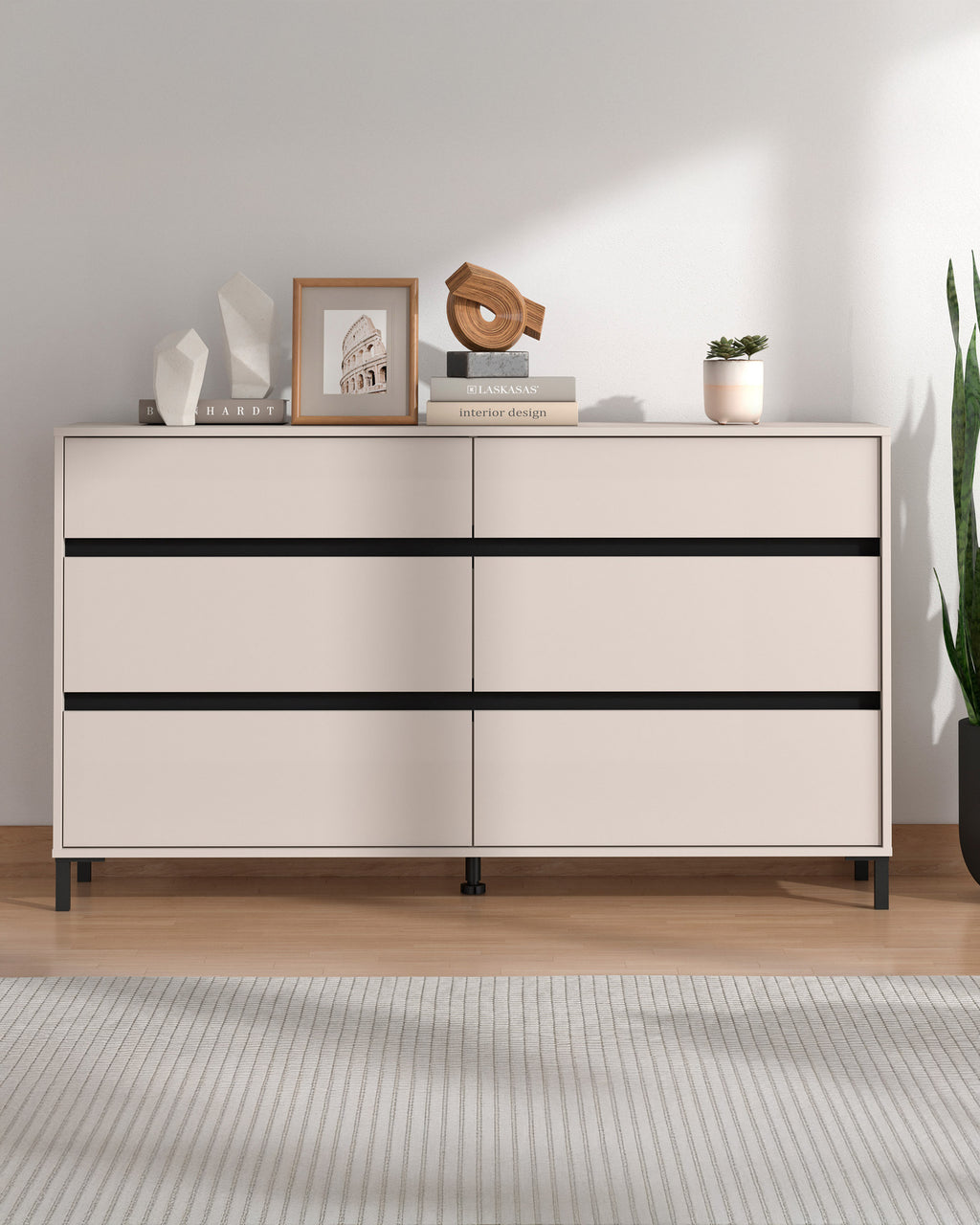 BROWN chest of drawers with 6 drawers