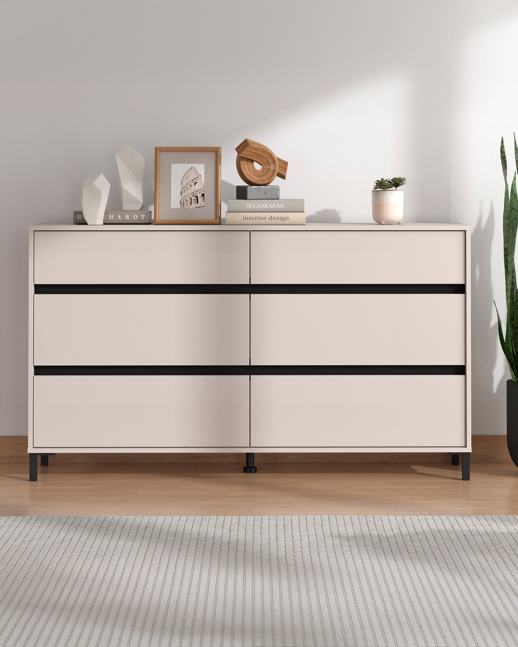 BROWN chest of drawers with 6 drawers