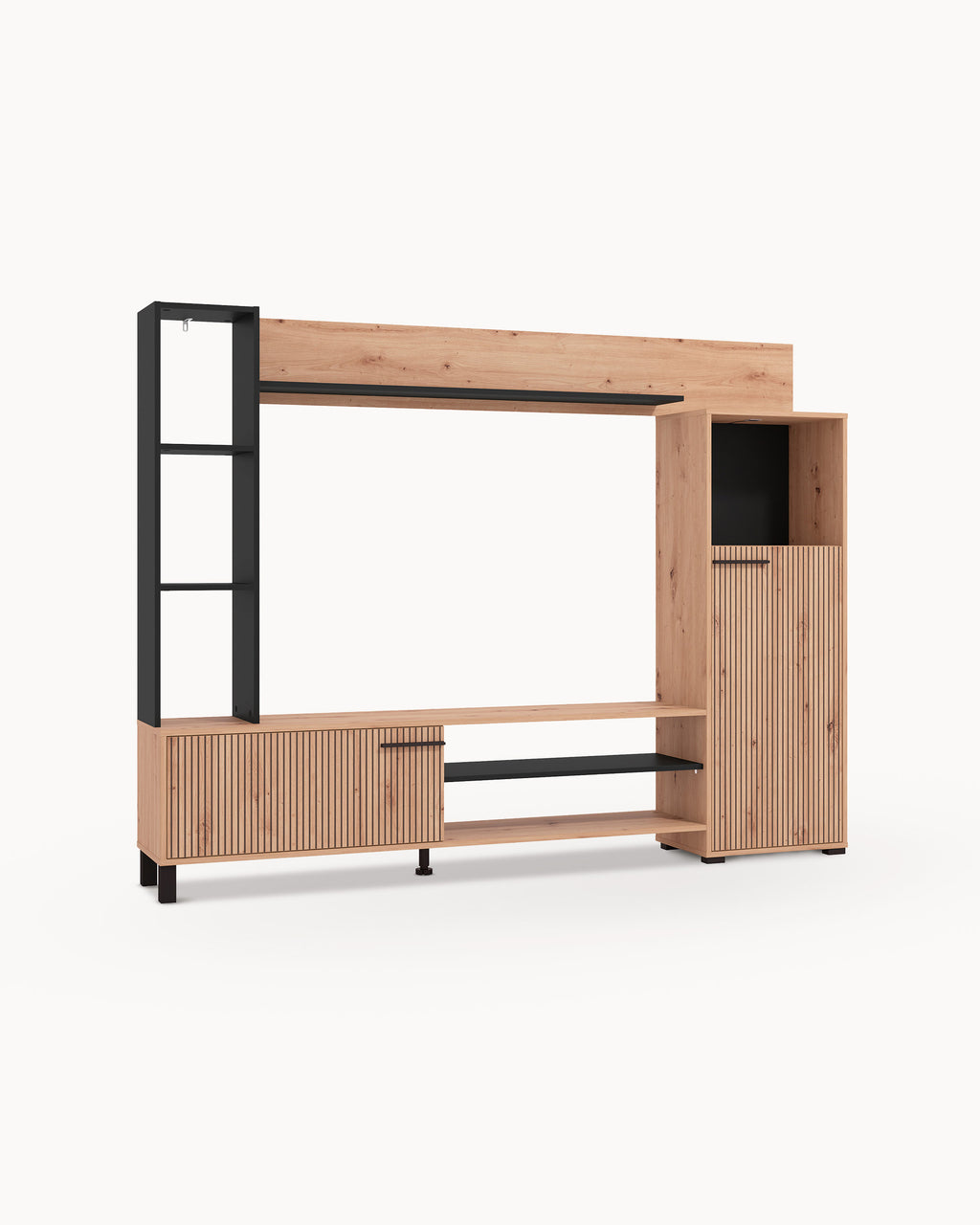 Mueble TV RETIMNO con 2 puertas y 6 estantes