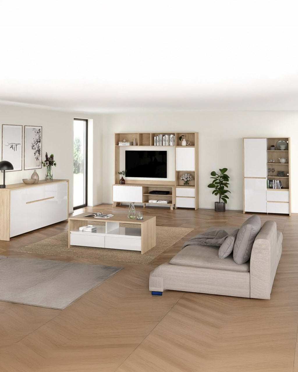 NEXT Display Cabinet with 3 doors and 2 drawers