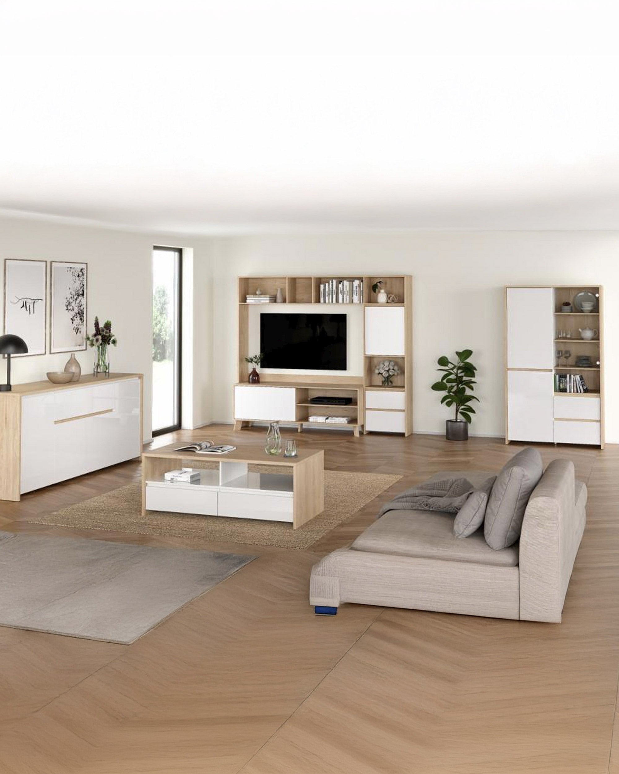 NEXT Display Cabinet with 3 doors and 2 drawers