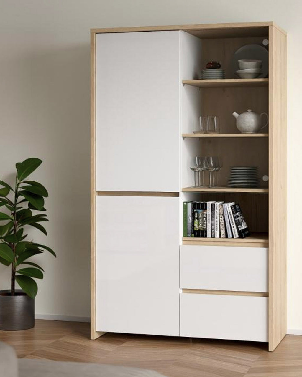 NEXT Display Cabinet with 3 doors and 2 drawers