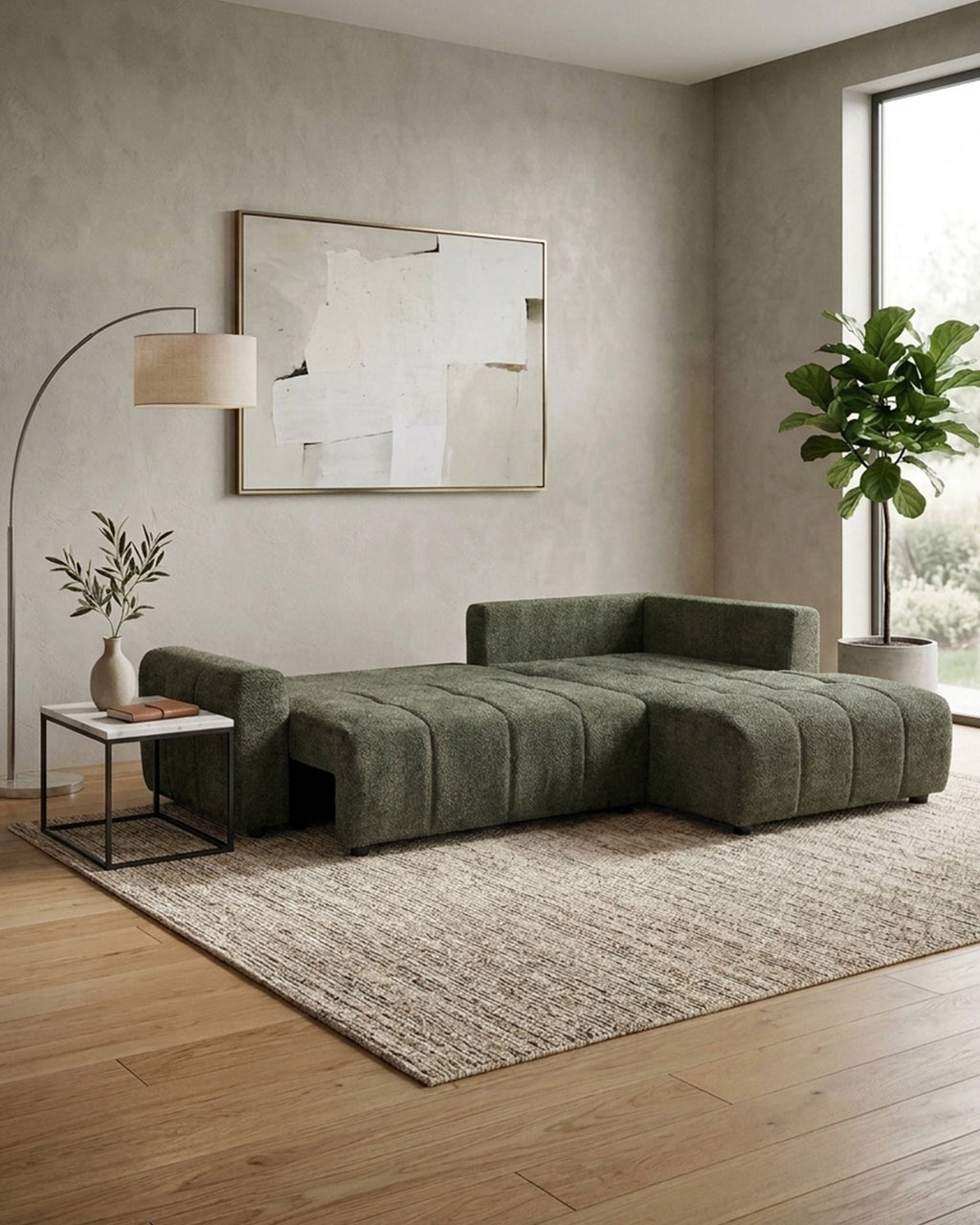 Sofá chaise longue BRAD con cama