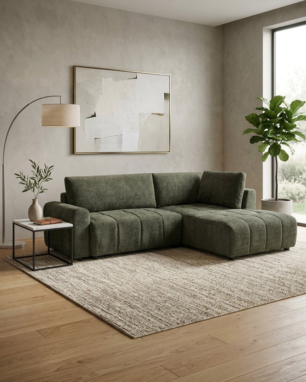 Sofá chaise longue BRAD con cama
