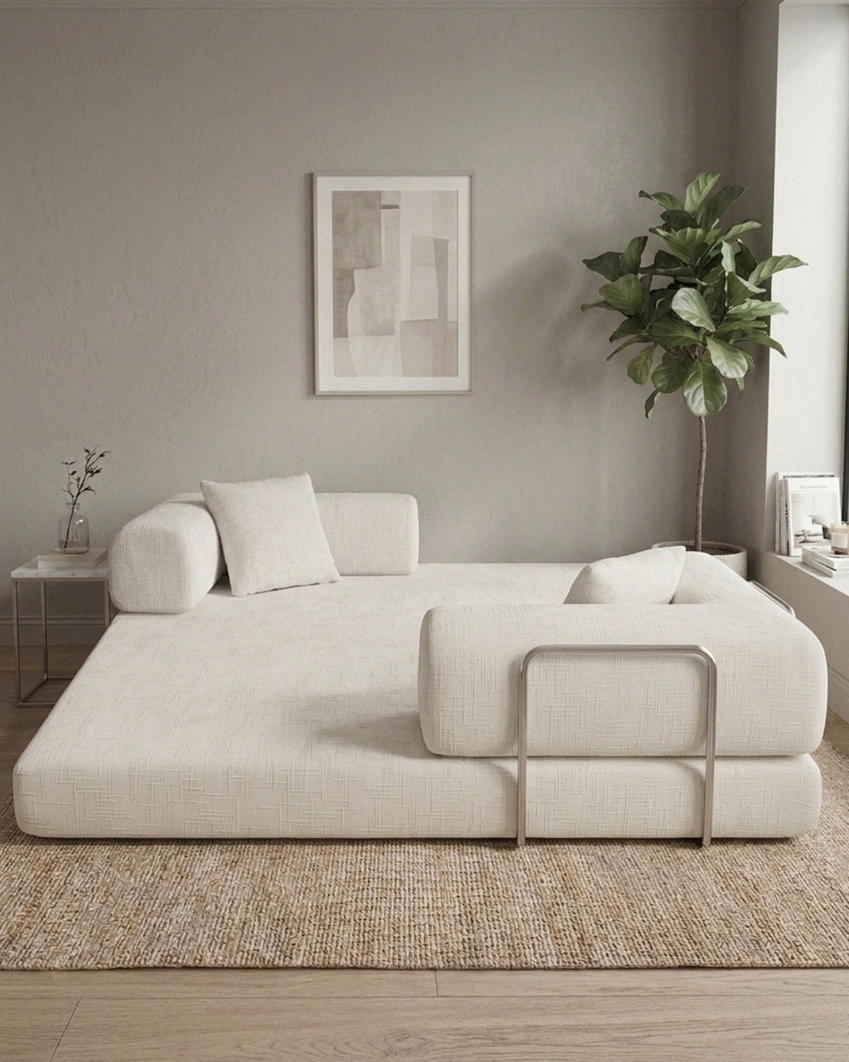 Sofás POP UP! Sofá 3 lugares OPEN com cama embalado a vácuo