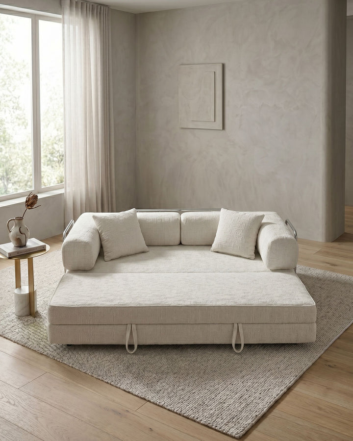 Sofás POP UP! Sofá 3 lugares OPEN com cama embalado a vácuo