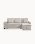 TOPAZIO reversible chaise longue sofa with bed, storage and pouffes
