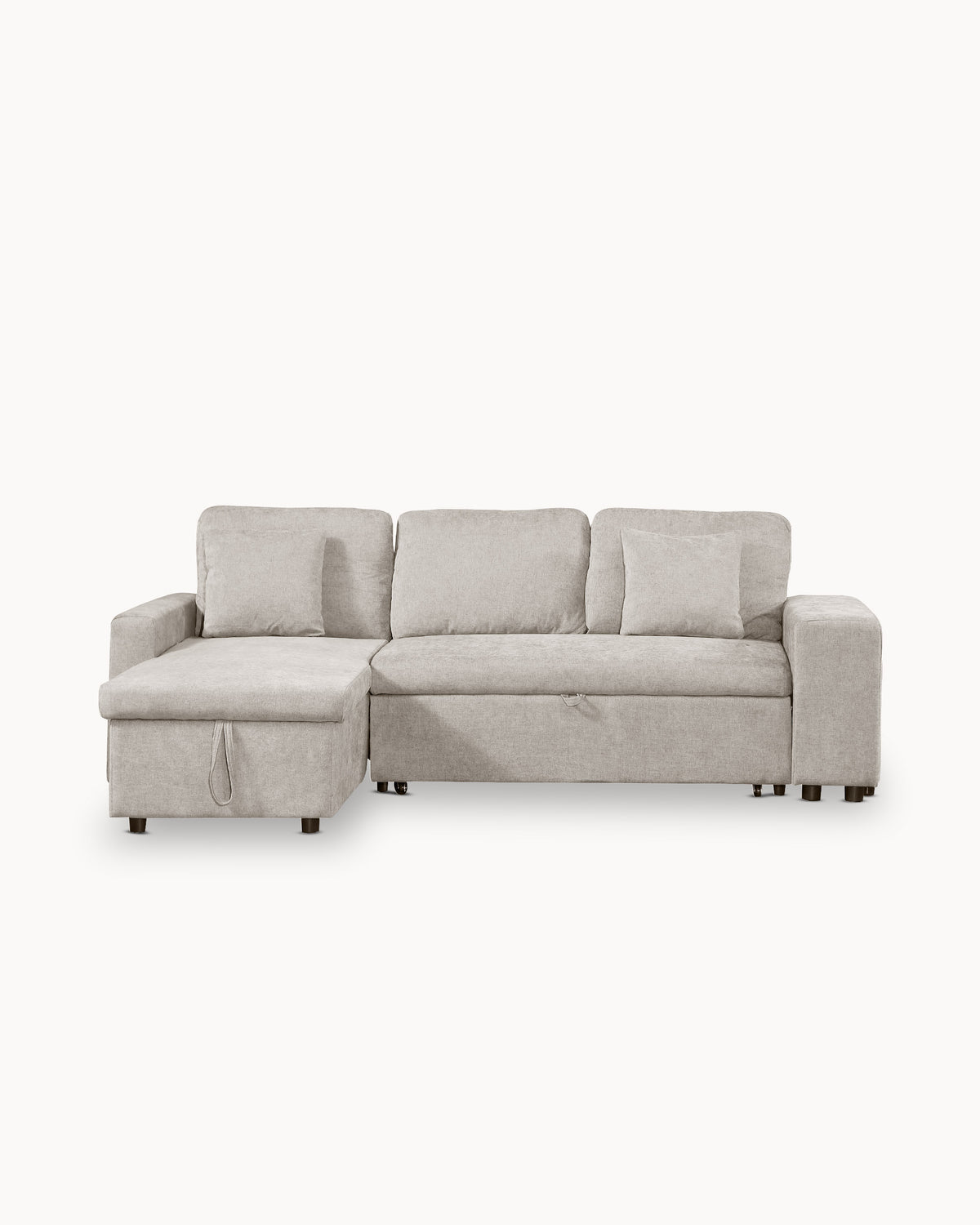 TOPAZIO reversible chaise longue sofa with bed, storage and pouffes