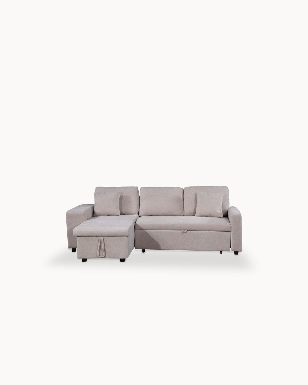 TOPAZIO reversible chaise longue sofa with bed, storage and pouffes
