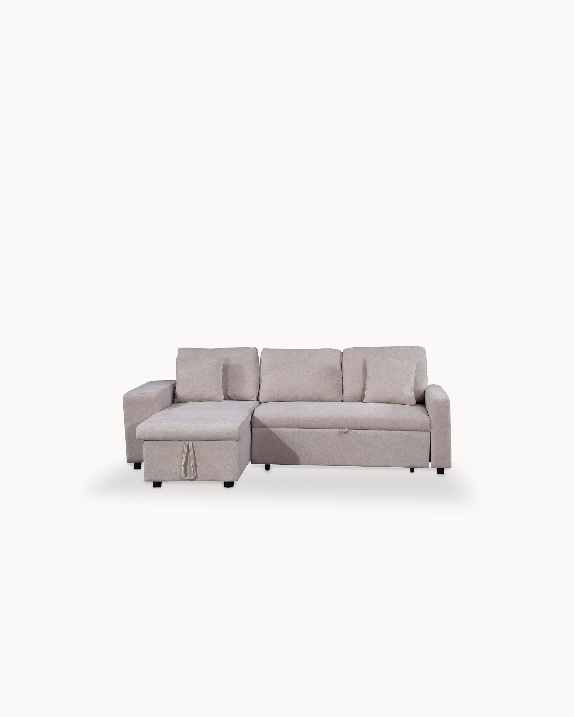 TOPAZIO reversible chaise longue sofa with bed, storage and pouffes