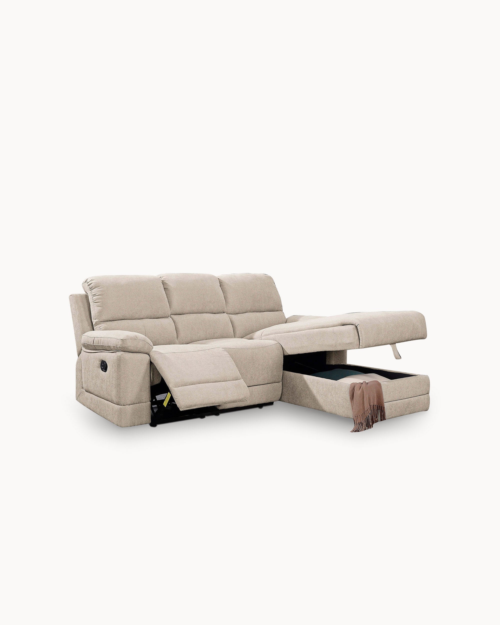 LEON manual recline chaise longue sofa