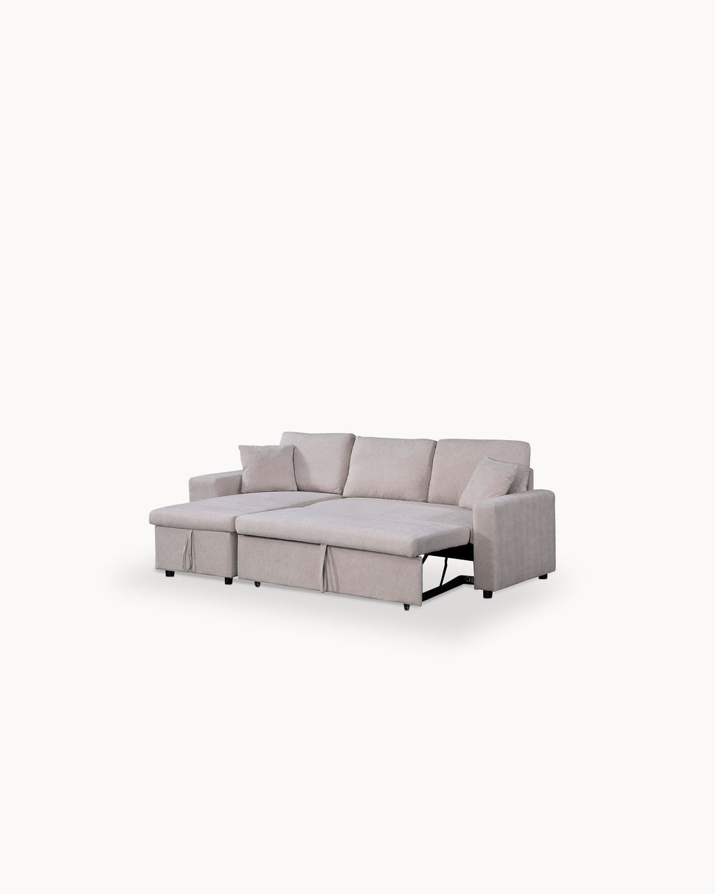 TOPAZIO reversible chaise longue sofa with bed, storage and pouffes