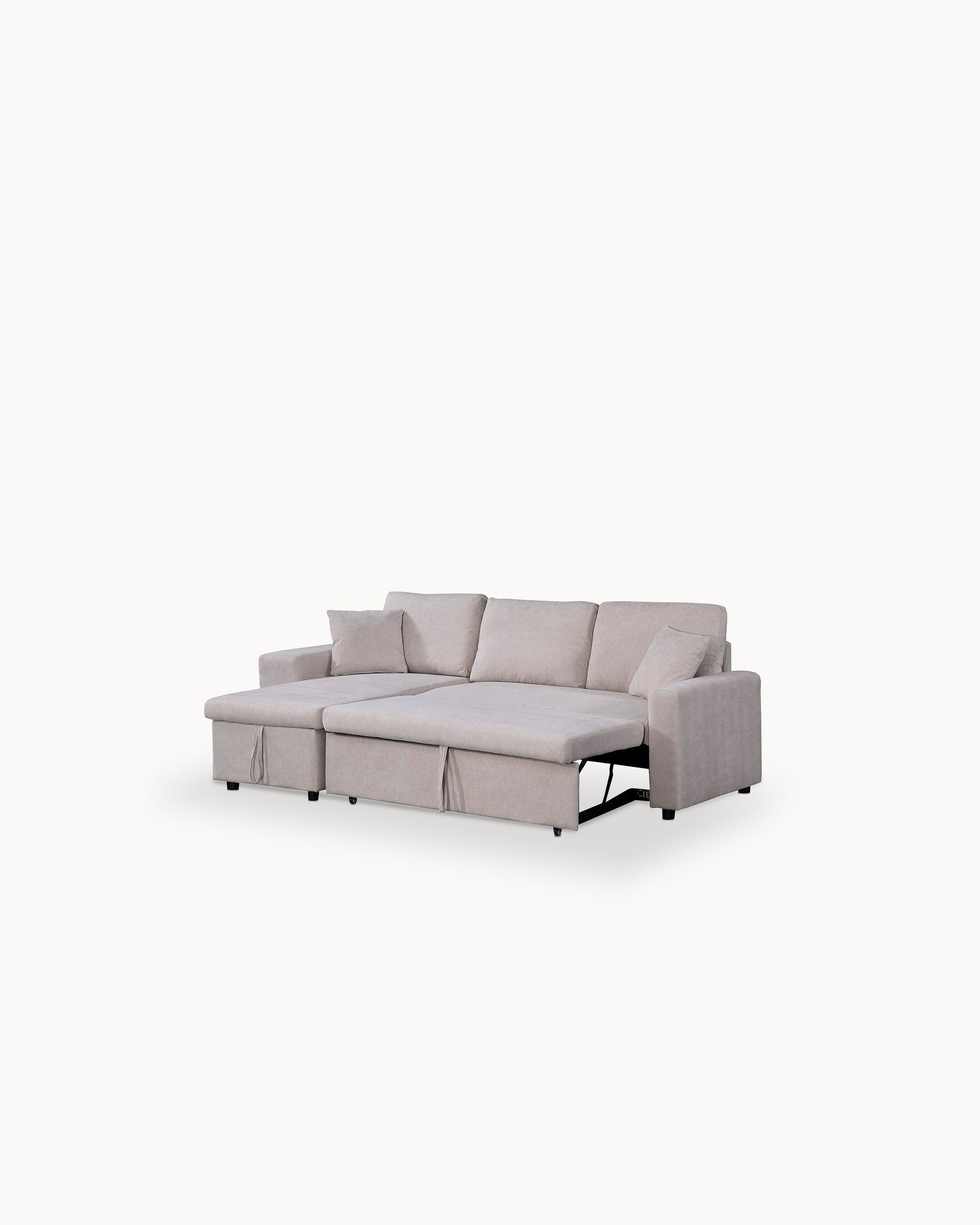TOPAZIO reversible chaise longue sofa with bed, storage and pouffes
