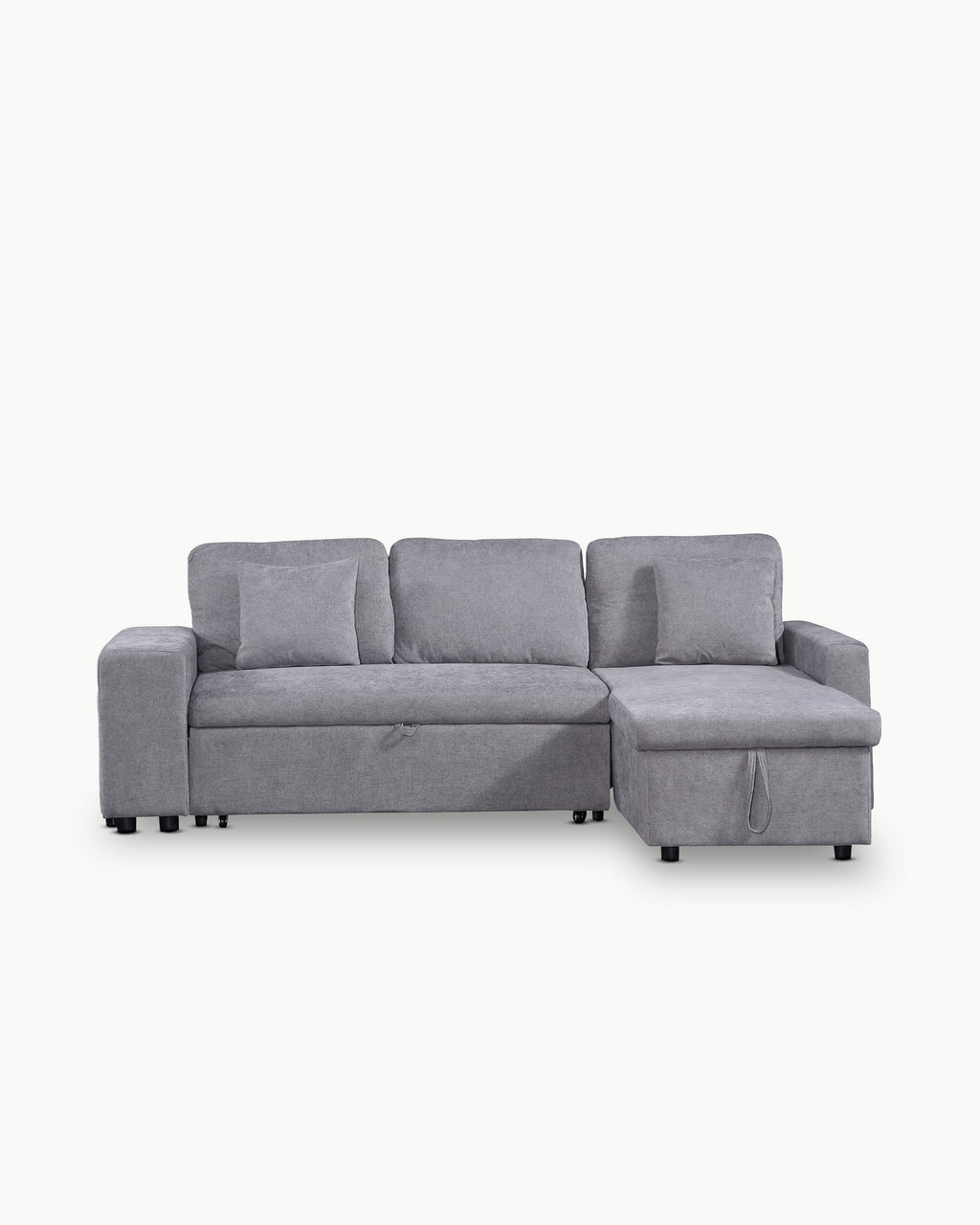 TOPAZIO reversible chaise longue sofa with bed, storage and pouffes