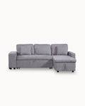 Sofá chaiselongue reversible TOPAZIO con cama, arcón y pufs