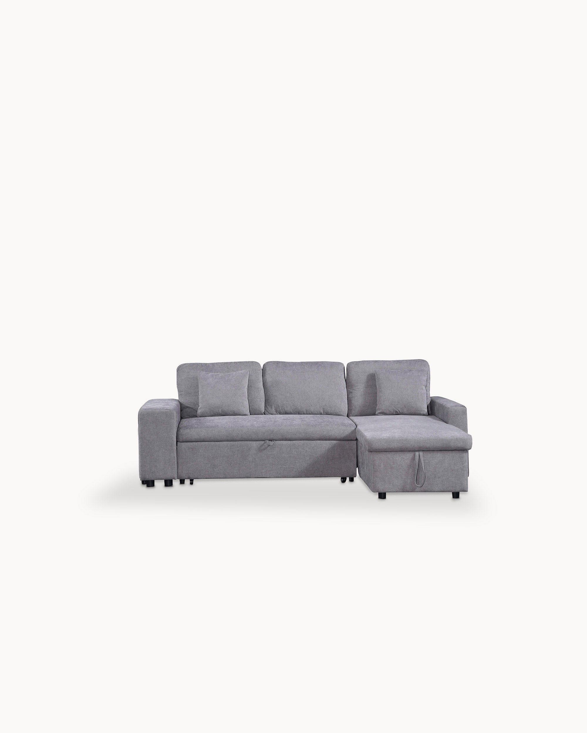 TOPAZIO reversible chaise longue sofa with bed, storage and pouffes