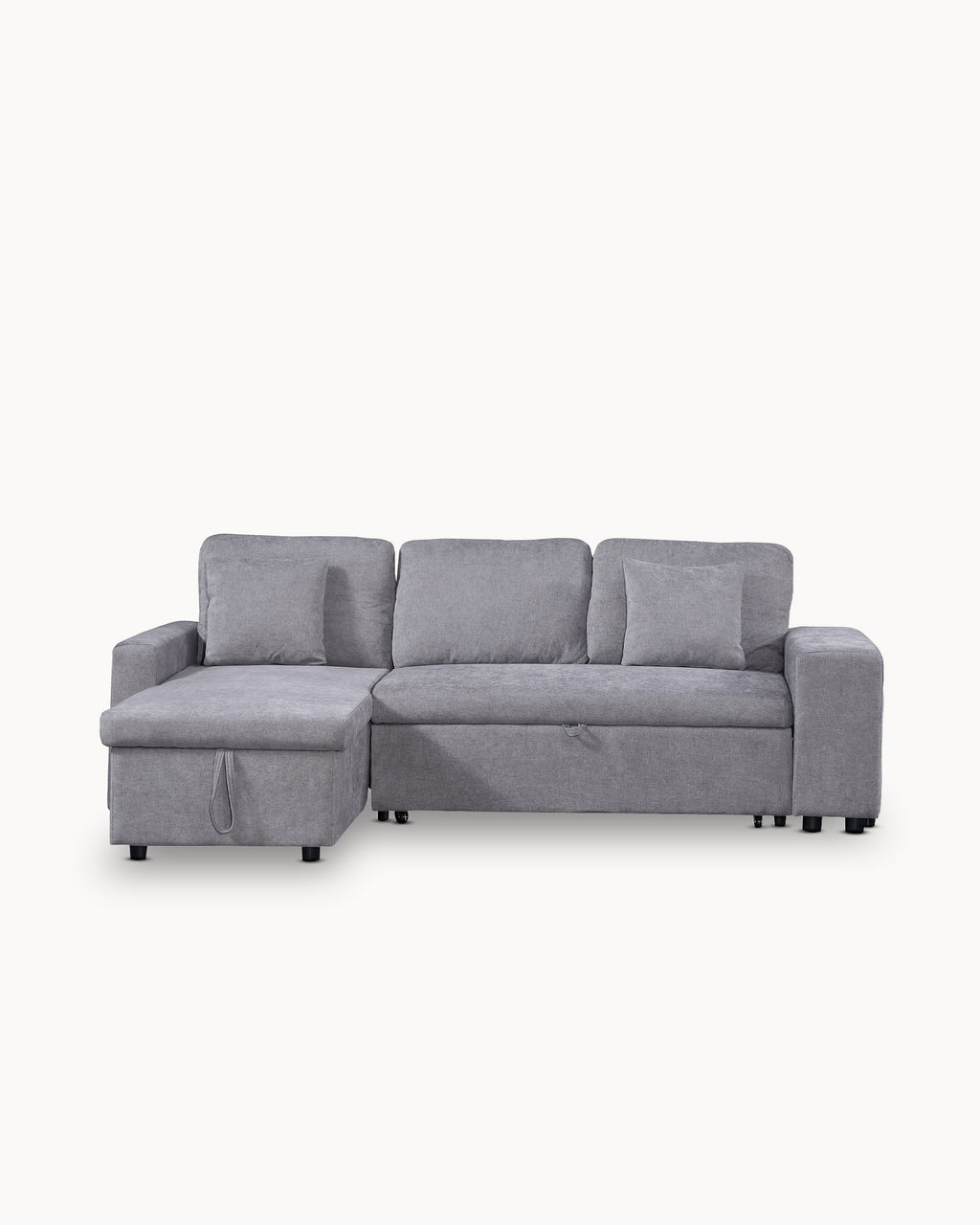 TOPAZIO reversible chaise longue sofa with bed, storage and pouffes