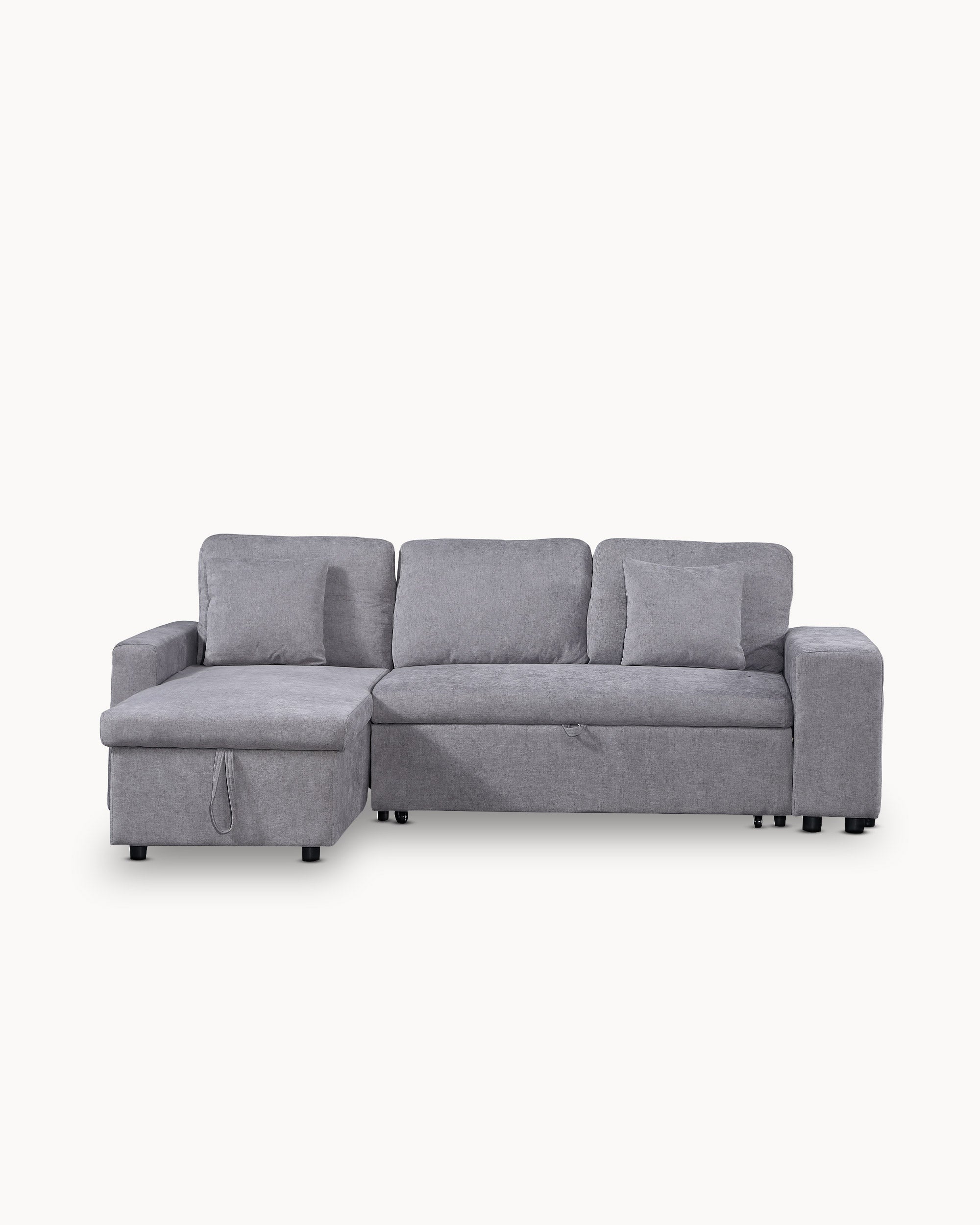 TOPAZIO reversible chaise longue sofa with bed, storage and pouffes