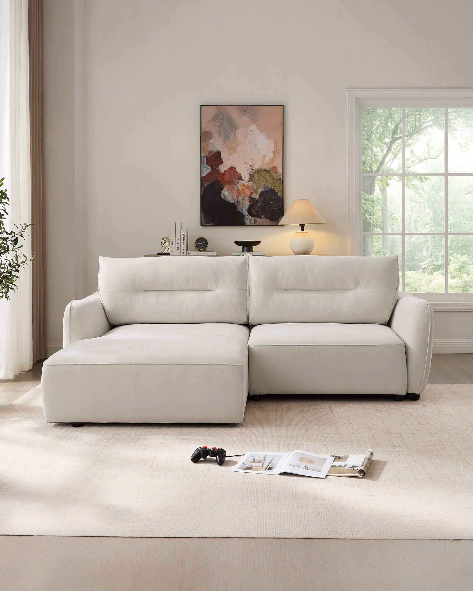 MELORIE chaise longue sofa with bed and storage